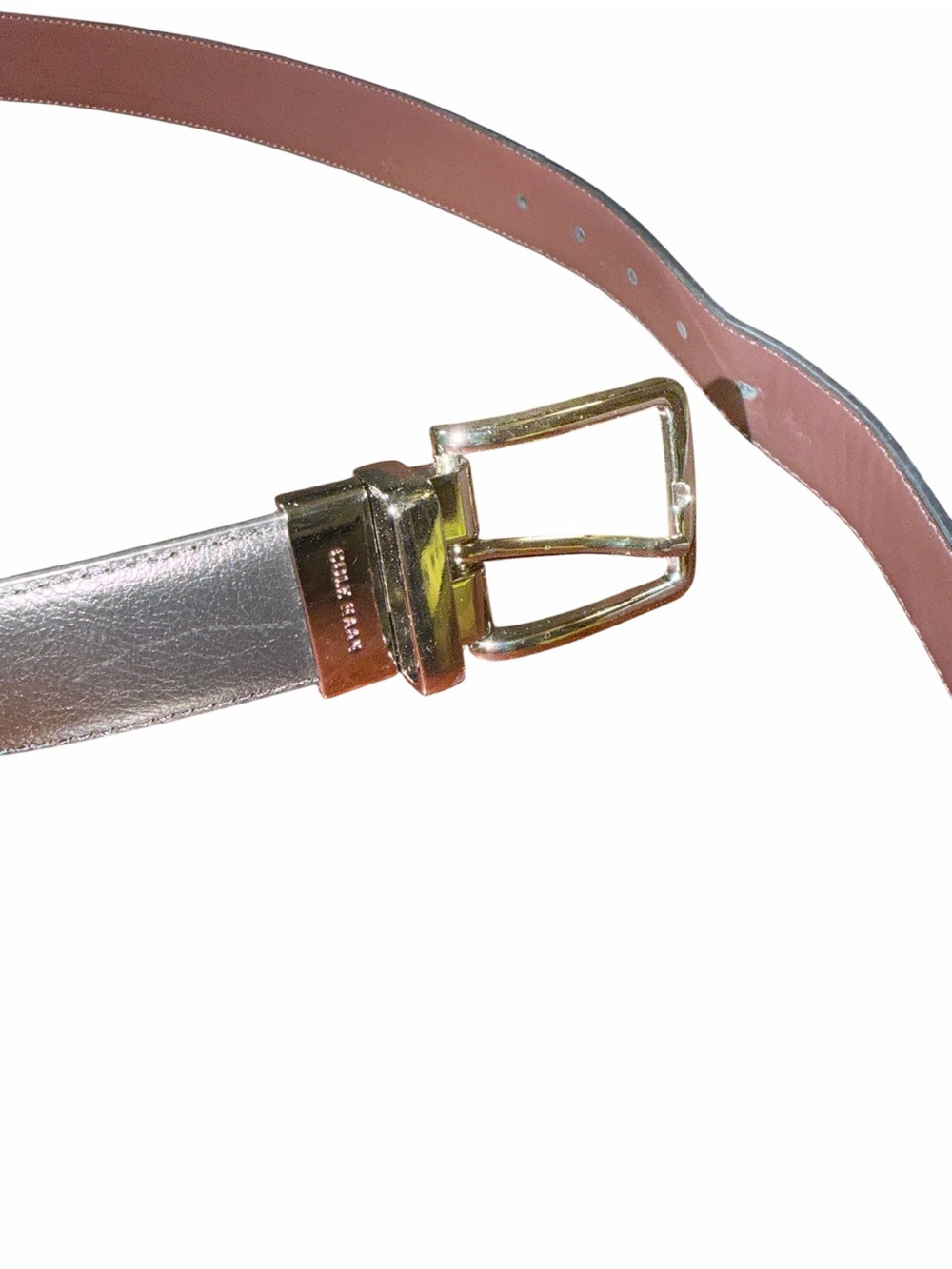 Cole Haan Men's Classic Reversible Brown/Black Leather Belt 36 waist - Picture 4 of 5